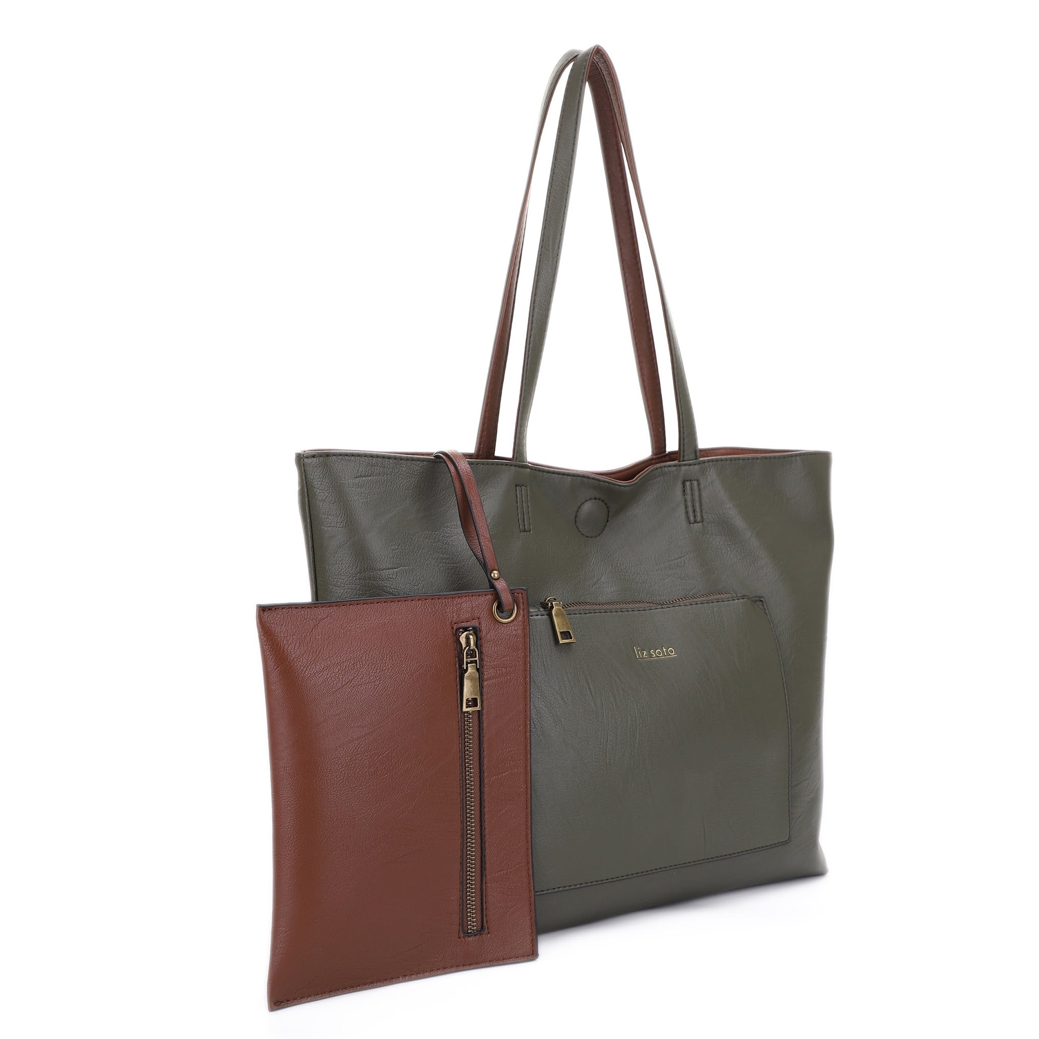 Julie Olive | Tote Bag, reversible + Wristlet