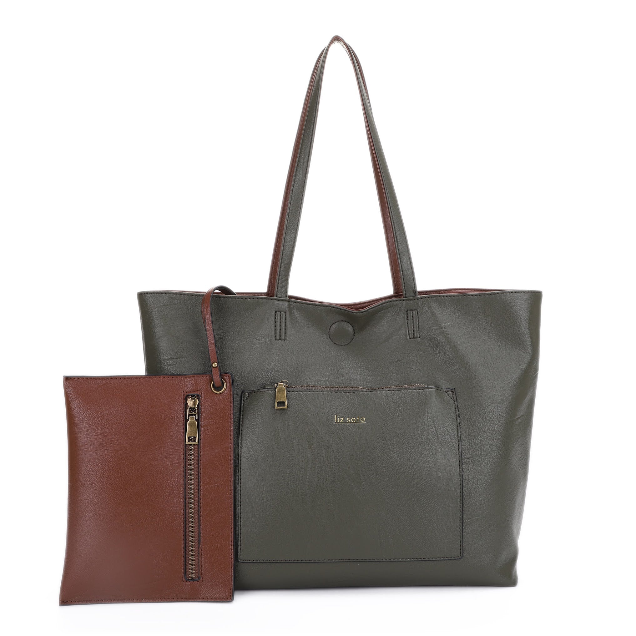 Julie Olive | Tote Bag, reversible + Wristlet