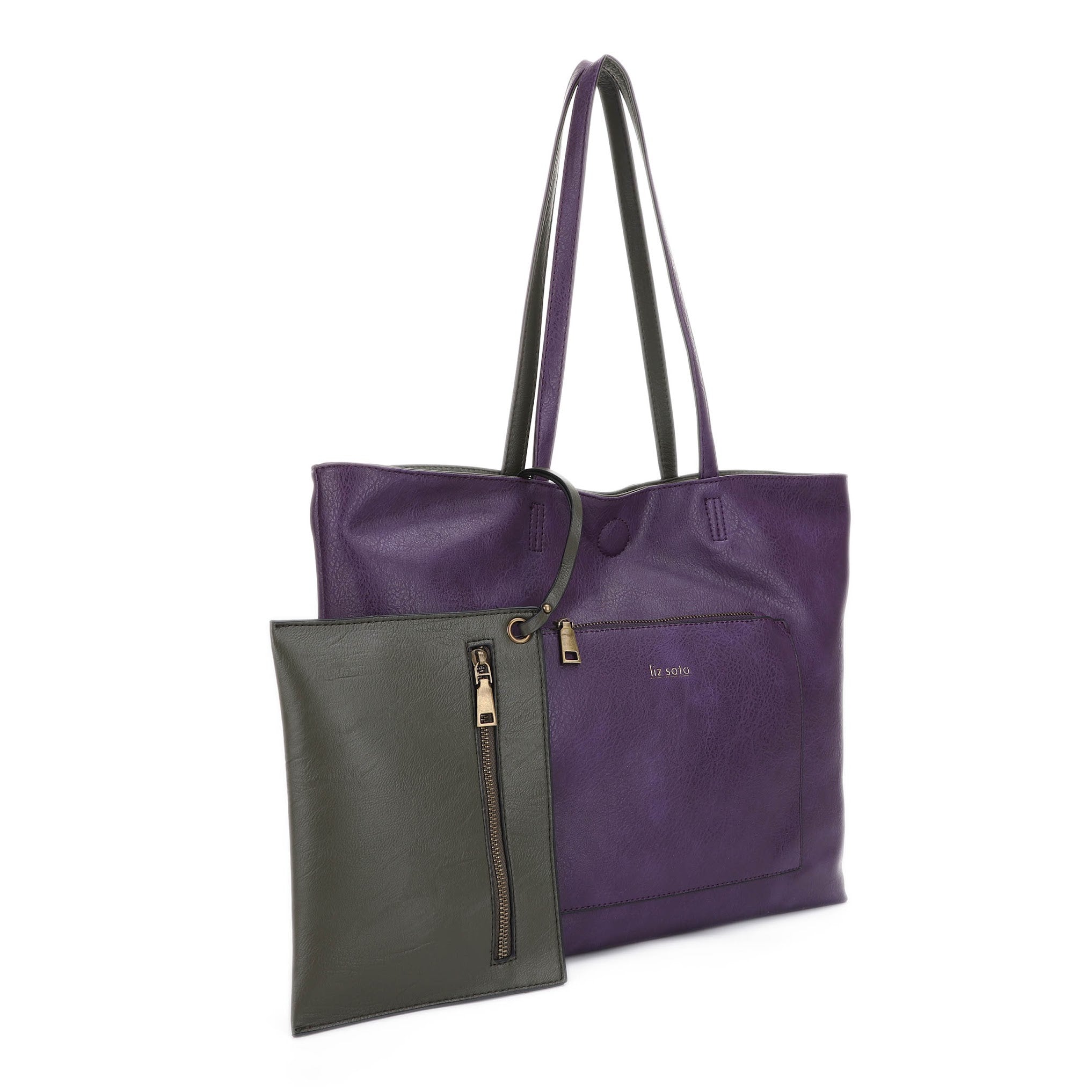 Julie Plum | Tote Bag, reversible + Wristlet