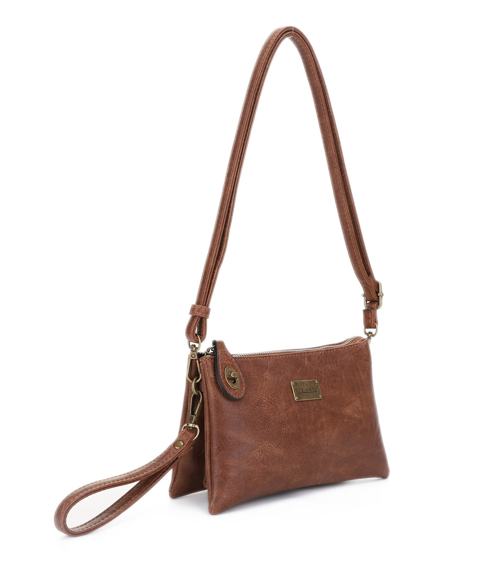 Ella Coffee | Crossbody Bag + Wristlet