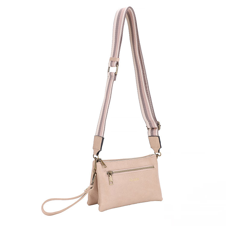 Chloe Almond | Crossbody Bag, woven strap