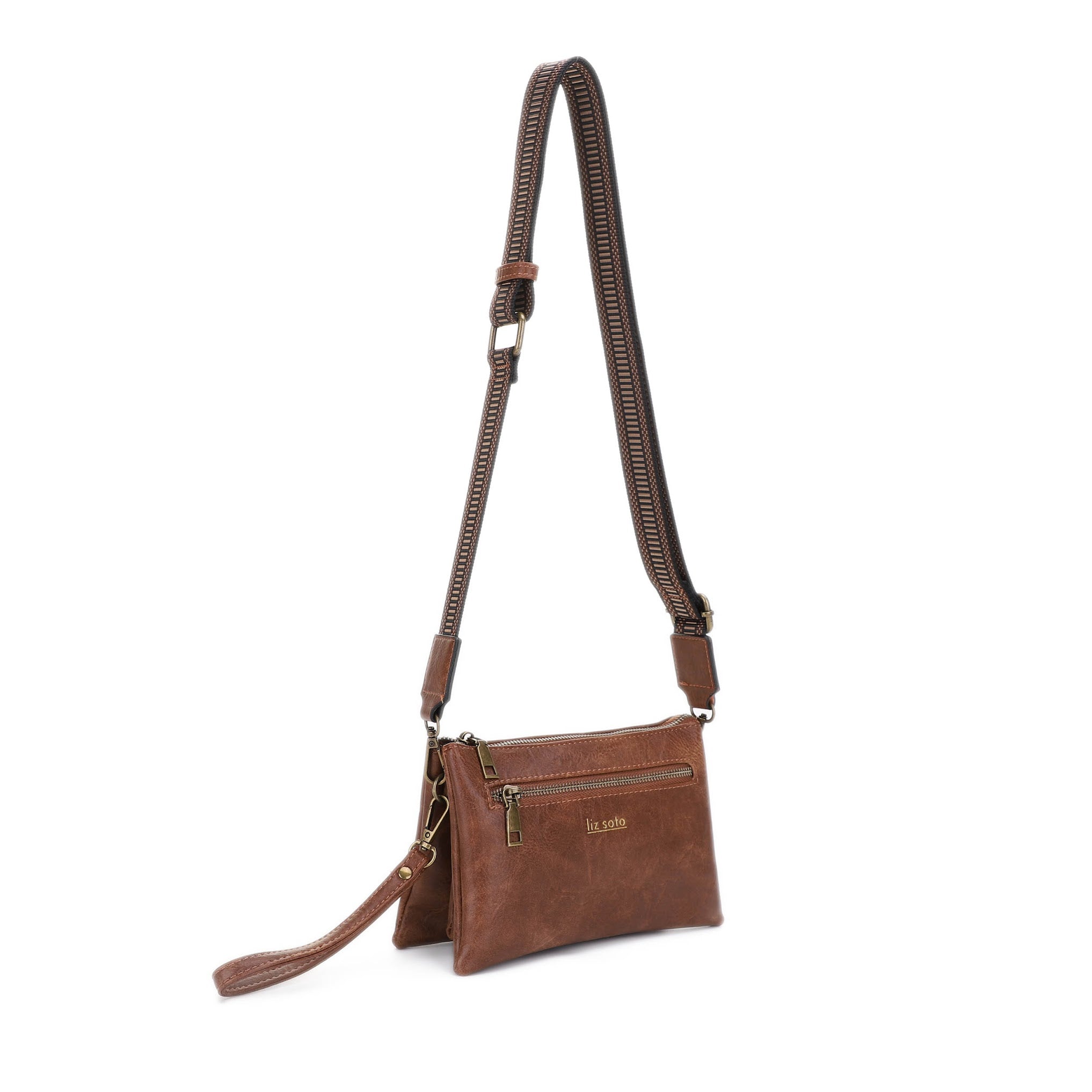 Chloe Coffee | Crossbody Bag, woven strap