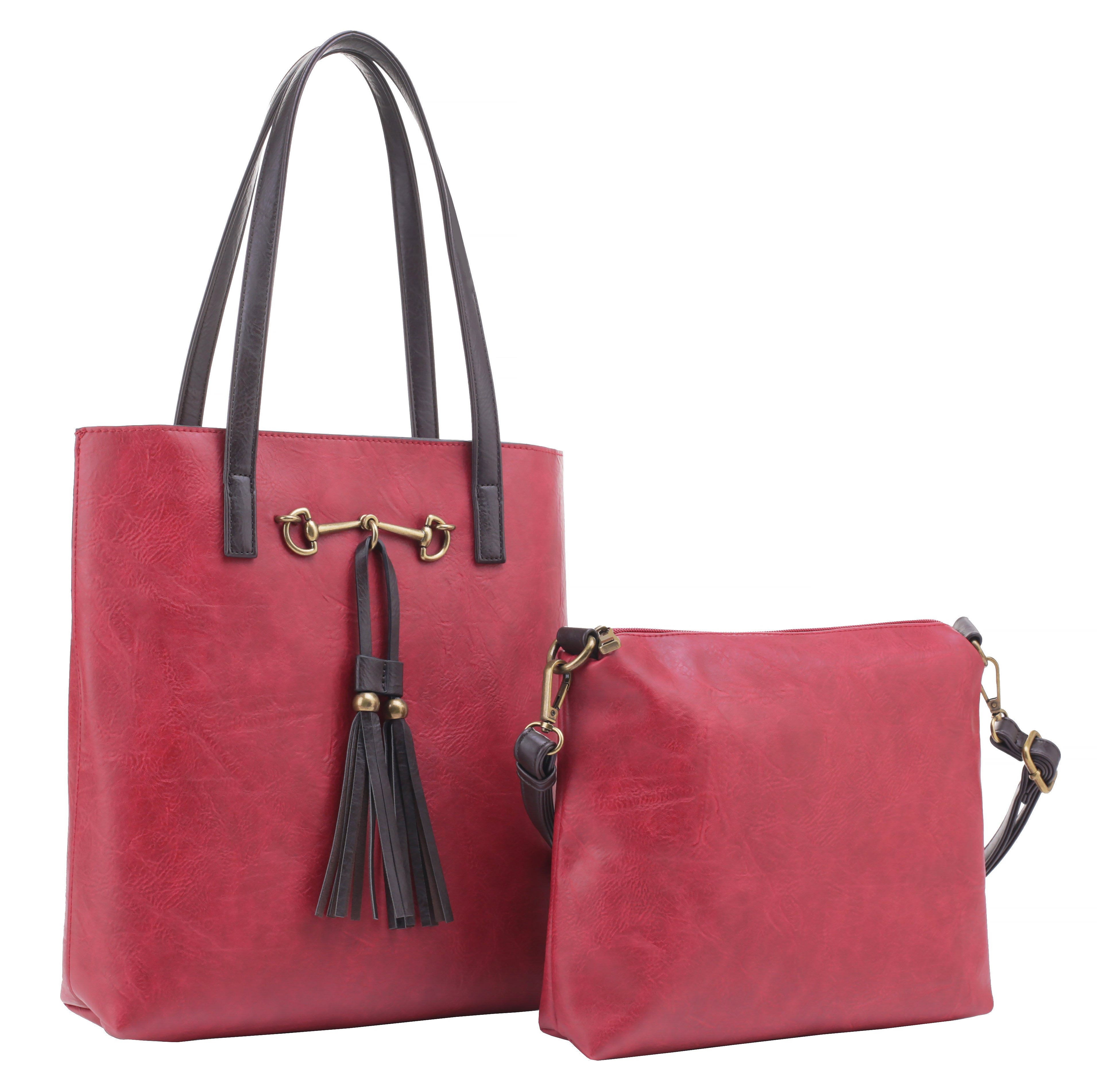 Jane Burgundy | Tote Bag, 2 in 1 Horsebit