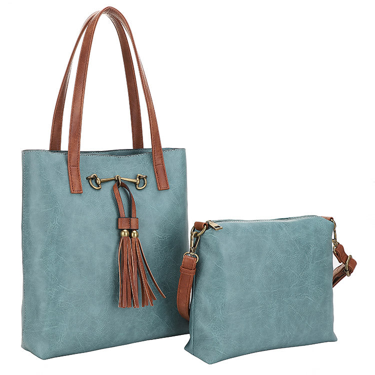 Jane Teal  | Tote Bag, 2 in 1 Horsebit