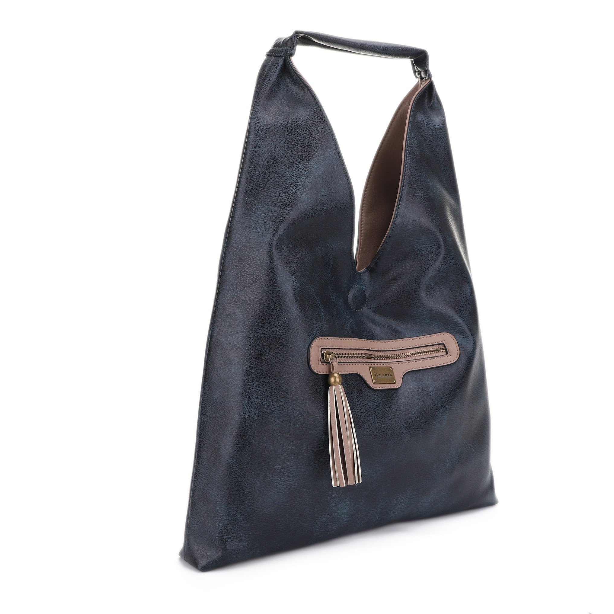 Tess Indigo + Tan | Reversible Hobo Bag