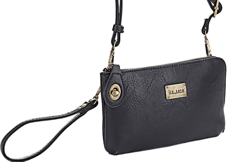 Tina Black | Crossbody Bag + Wristlet