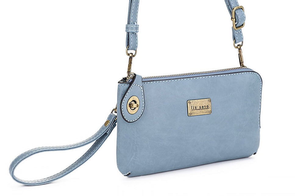 Tina Denim | Crossbody Bag + Wristlet