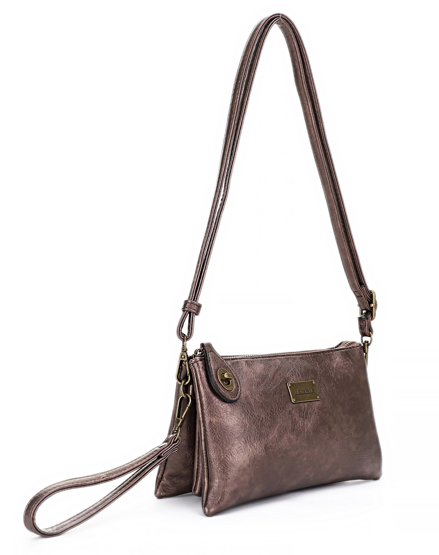 Ella Bronze | Crossbody Bag + Wristlet