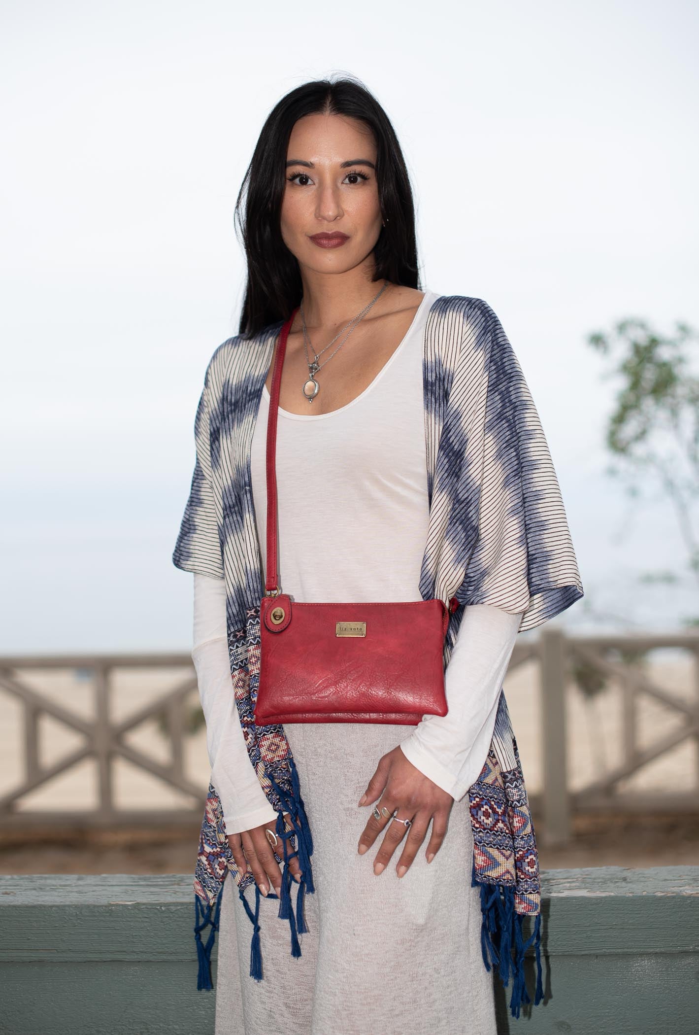 Ella Burgundy | Crossbody Bag + Wristlet