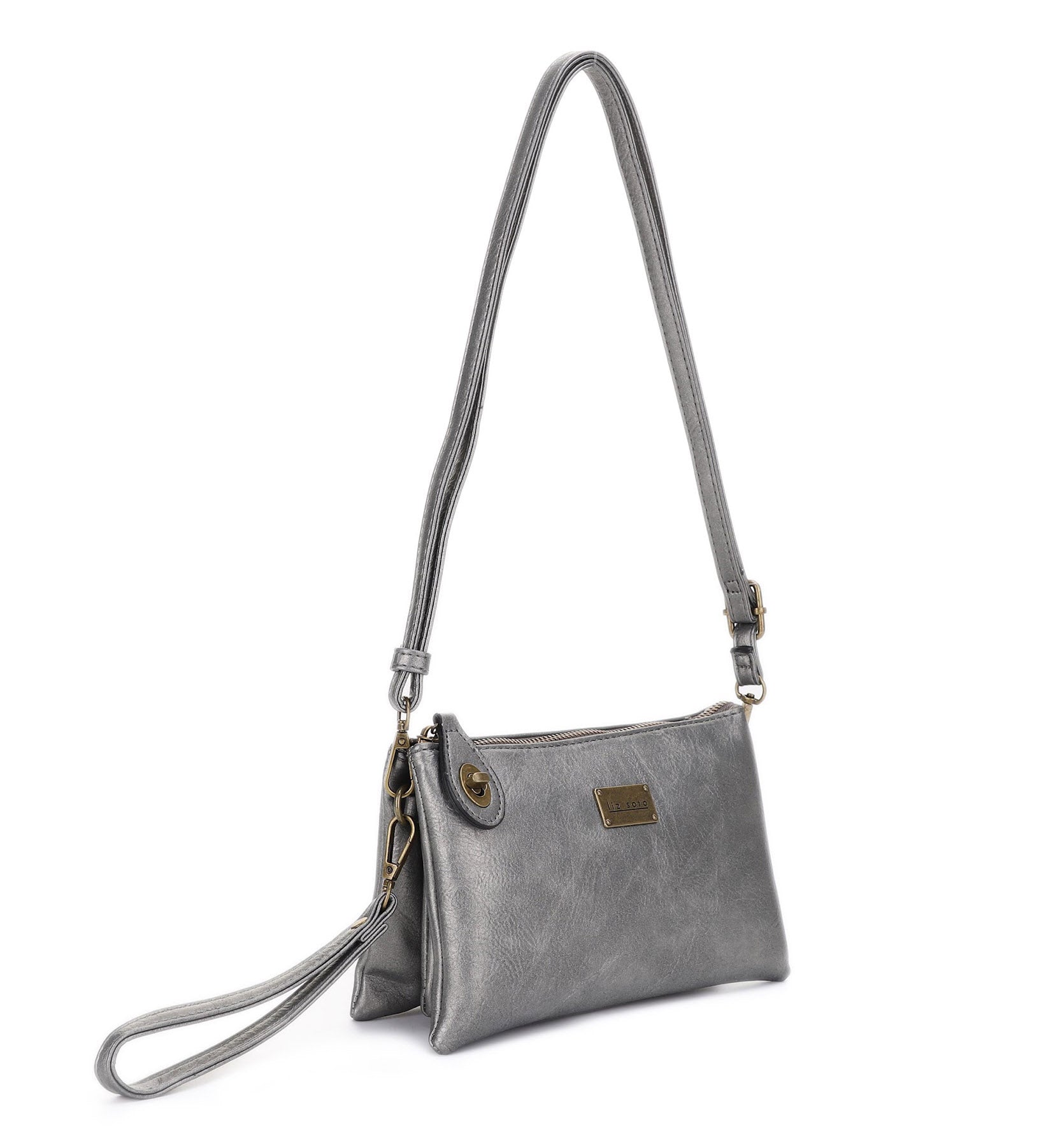 Ella Pewter | Crossbody Bag + Wristlet