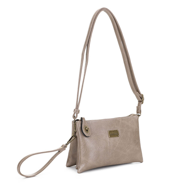 Ella Lt. Bronze | Crossbody Bag + Wristlet