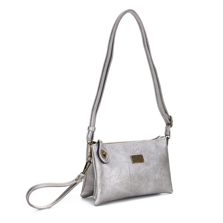 Ella Lt. Pewter | Crossbody Bag + Wristlet