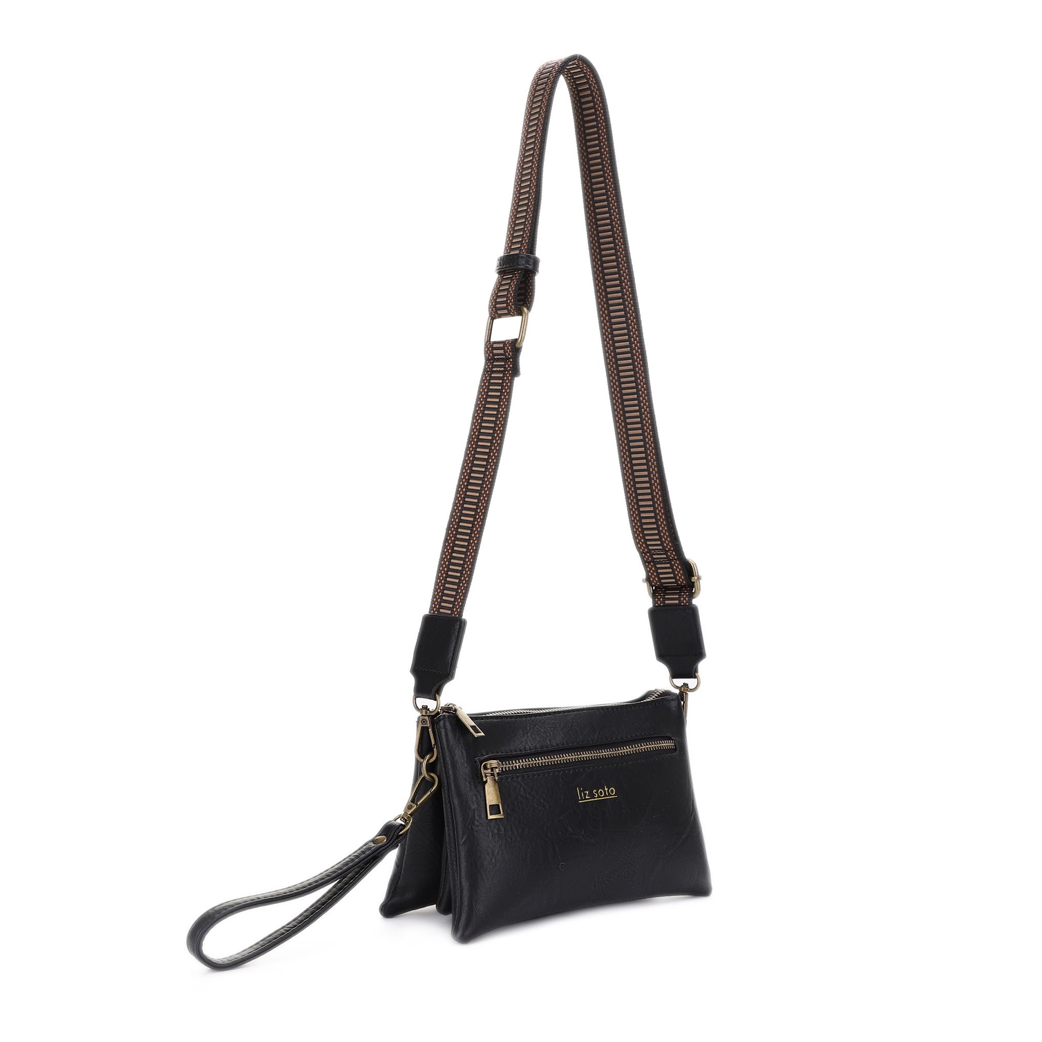 Chloe Black | Crossbody Bag, woven strap