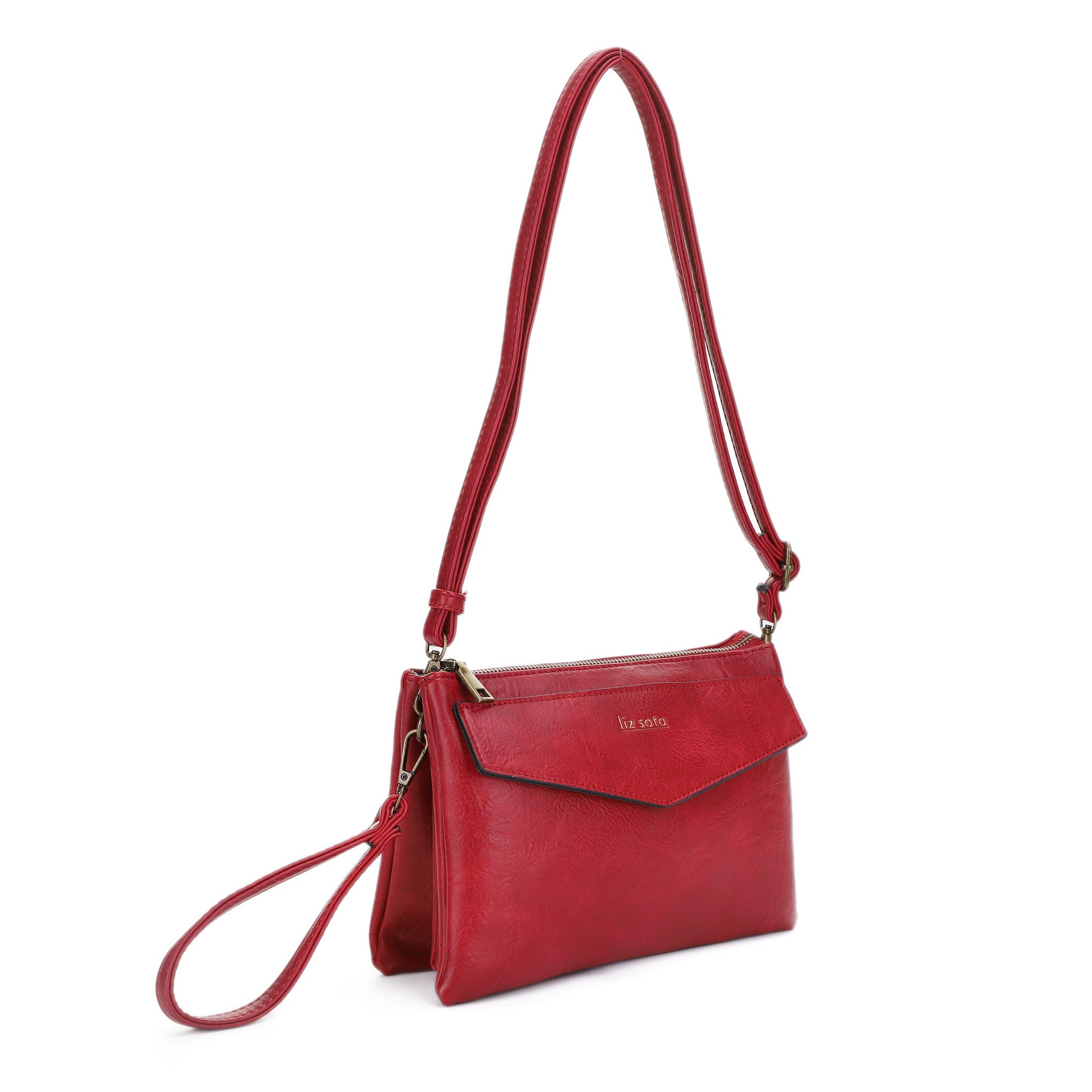Lexi Wine | Crossbody -Wristlet Bag, large