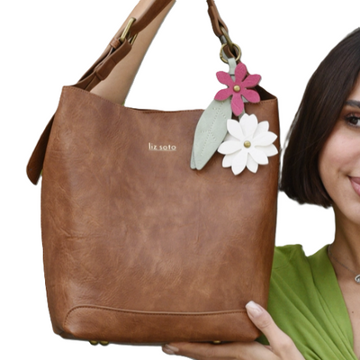 Liza Brown Flower | Bucket Bag, 2 in 1