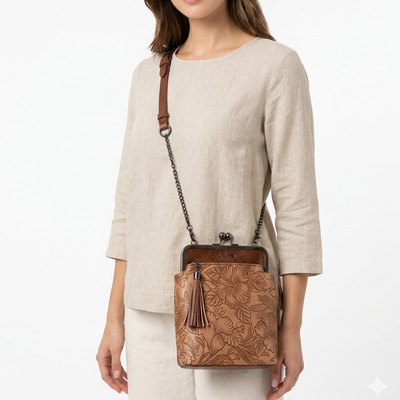 Selena Coffee | Frame Crossbody Bag