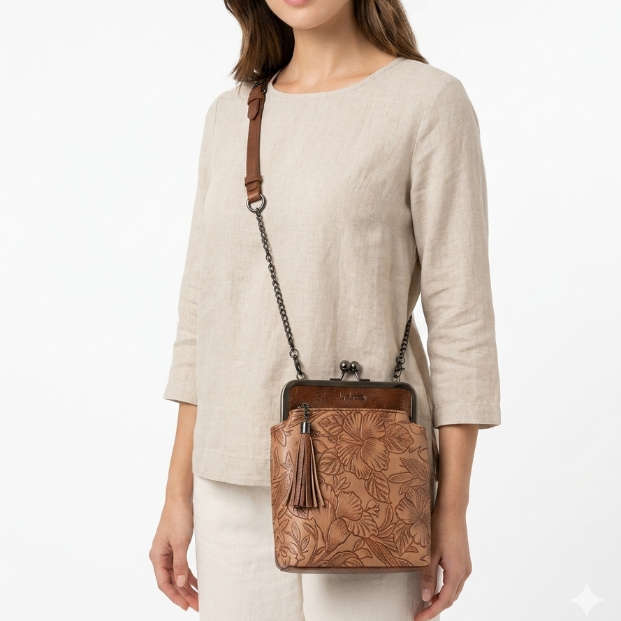 Selena Coffee | Frame Crossbody Bag